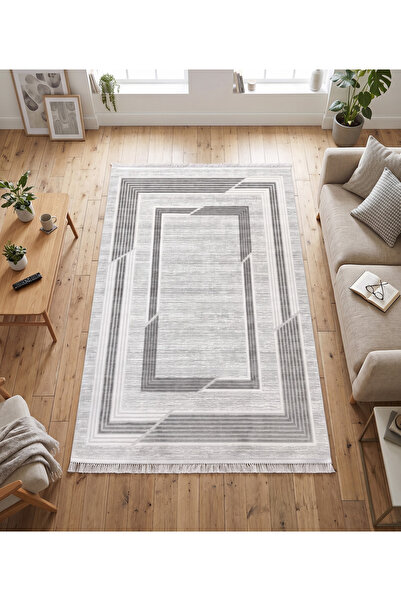 Merinos Elegance Serisi %100 Akrilik Çerçeveli Salon Oturma Odası Halısı Doku...