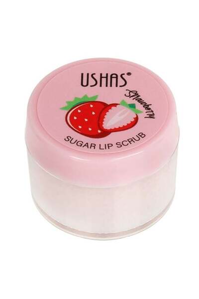 Ushas Scrub exfoliant pentru buze cu zahăr, aromă de căpșuni, 15 g – buze net...