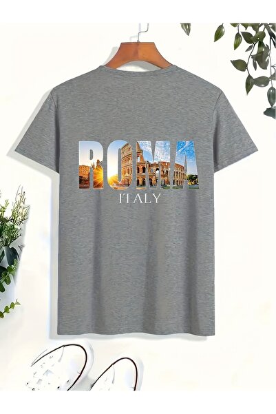 LİNA06 Mens Rome Italy Italian Flag Italia Tourist Colosseo Souvenir T Shirt ...