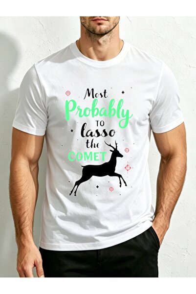 STITCHLY تي شيرت رجالي مطبوع - تصميم نصي بسيط على شكل كويكب، قميص برقبة مستدي...