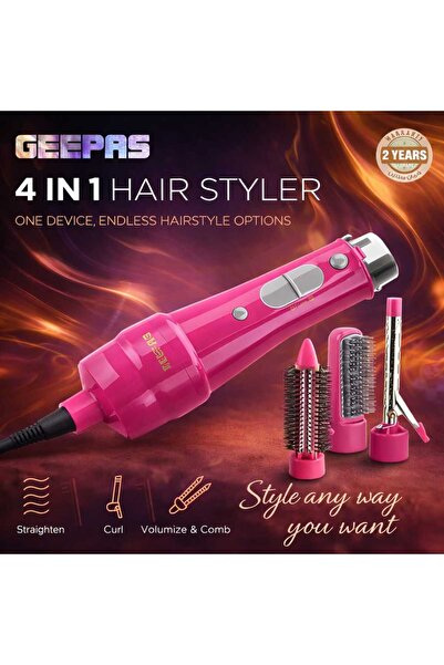 Geepas GH714 4-in-1 Hair Styler 750W Hair Dryer Brush Styler