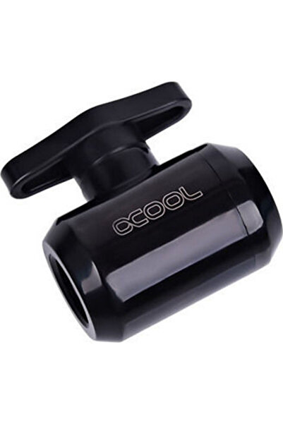 Alphacool Robinet cu bilă cu 2 căi Eiszapfen G1/4 - Fitinguri Deep Black Negru