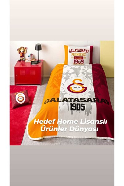 Taç Lisanslı Galatasaray Soccer Tek Kişilik Pike Takımı (100x200 Fitted Çarşa...