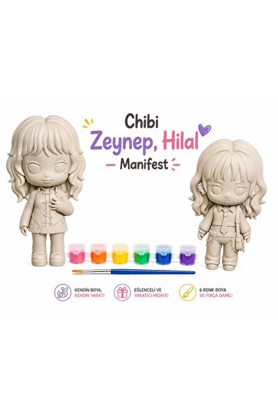 Pond Design 3D Tasarım Chibi Manifest Zeynep ve Hilal, 15cm Boyutunda