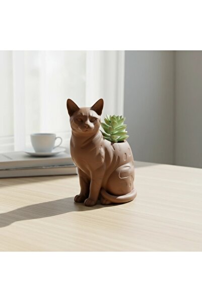 OEM Mini Ghiveci Decorativ Forma Pisica Bengal Imprimat 3D