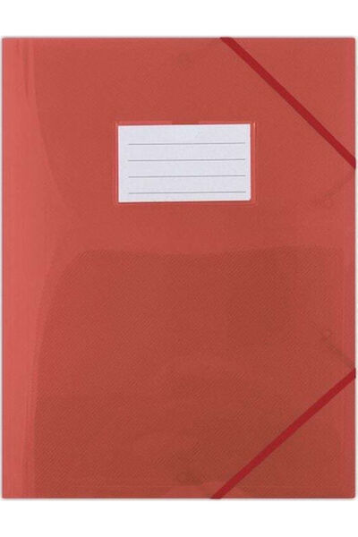 donau Dosar elastic PP A4 480 microni 3 clapete roșu semitransparent