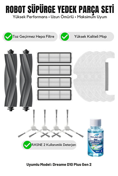 Asgard Grup Compatibil cu Dreame D10 Plus Gen 2 2 perii principale 4 perii la...