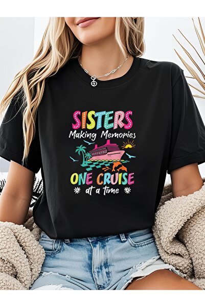 2mcup تي شيرت مطبوع عليه عبارة "SISTERS Making Memories ONE CRUISE at a Time"...