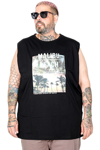 ModeXL Mode XL Μεγάλο Μέγεθος Αθλητικό Μπλουζάκι με στάμπα Malibu Beach U2601...