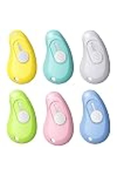 Arabest Mini Retractable Box Cutters,6 Pack Multicolor,Keychain Hole,for Pape...