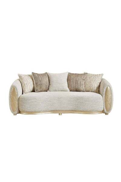 Danube Home Conrad 3 Seater Fabric Sofa - Light Brown