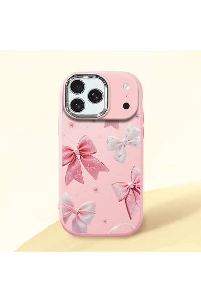 PATTERNOVA iPhone 17 Pro Max Uyumlu Büyük fiyonk minimalist kılıf, nazik kız ...