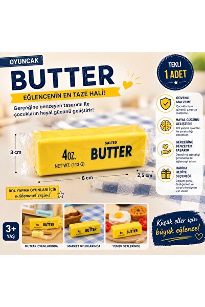DELLS ACCESSORY Butter Tereyağ Squishy Stres Oyuncağı Yumuşak Sıkılabilir Ant...