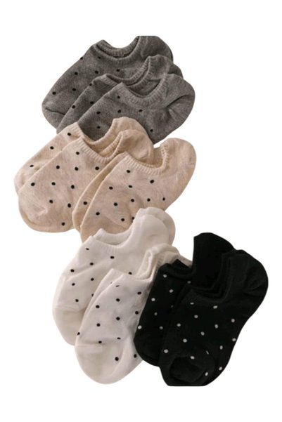 OEM Women's socks, Cotton, black, gray, cream, white, 36-39, 4 pairs