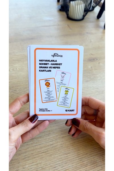 Yogatoon Kids World Chatting, Gesture, Drama, and Breathing Cards with Animals – Set of 12 Children's Developmental Educational Cards