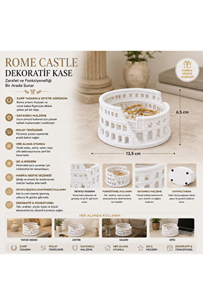 Karis ART Roma Kalesi Dekoratif Kase | ROME CASTLE Toka, Anahtar ve Aksesuar ...