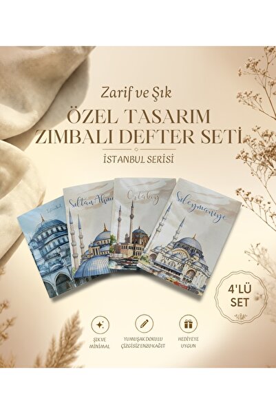 Bilgelik Mayası Zımbalı Defter Seti-A6 Boy-İstanbul Set
