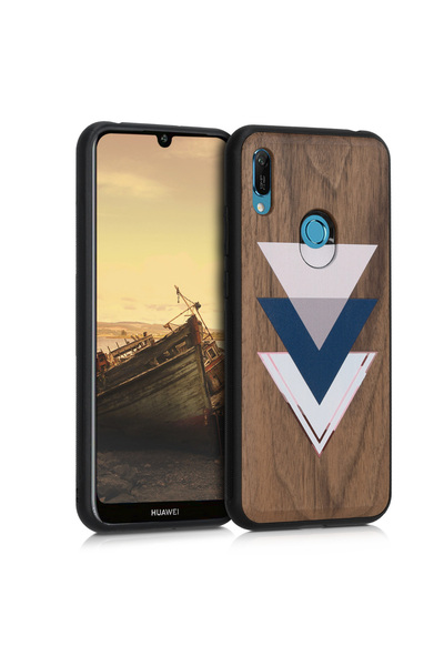 KWmobile KW Σκληρή Ξύλινη Θήκη Huawei Y6 (2019) - Wood and Triangles