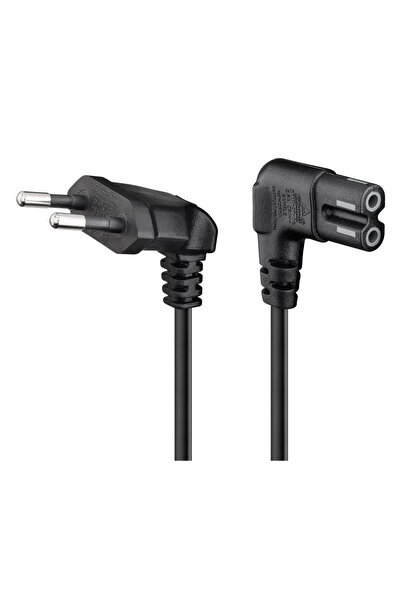 goobay καλώδιο τροφοδοσίας Euro 97350, γωνιακό, 2x0.75 mm², 2m, μαύρο