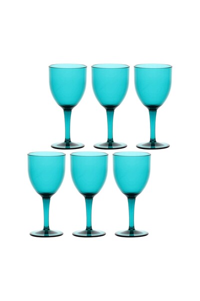OEM Zestaw 6 pahare de vin din sticla acrilica, Fiaba, multicolor, 400 ml