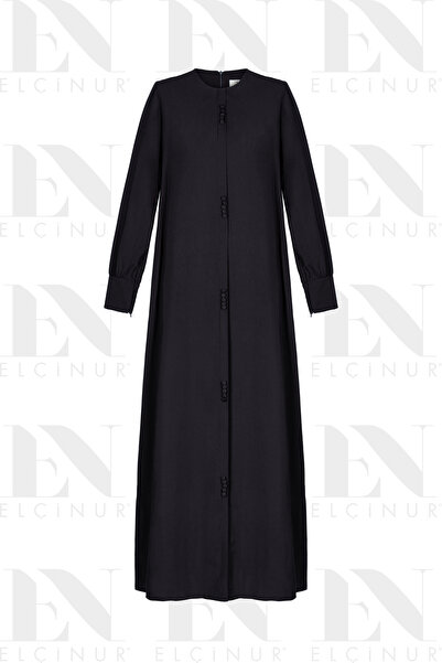 ELÇİNUR 26259 Decorative Button Detailed Pocketed Dress