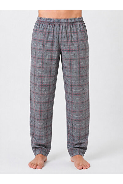 Sude HOMEWEAR Men's Dark Gray Plaid Single Bottom Pajamas