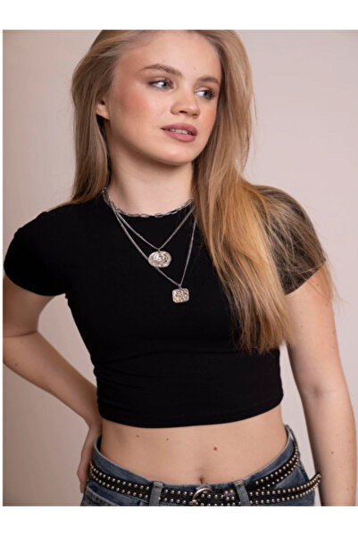 MODAM DENSTINY Delicate Women's Black Basic Crop Body- Stylish and Comfortabl...