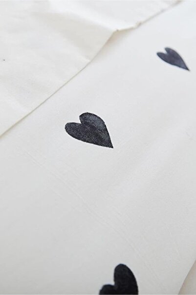 Yıldızan Msa Shop Heart Single Bed Sheet Elastic Heart Duvet Cover Set Black ...