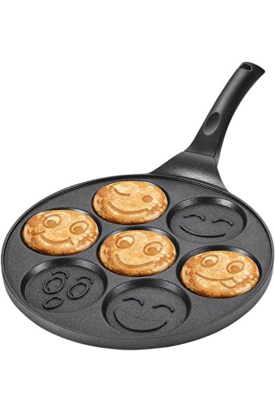 Yıldızan Adn Shop 27 cm Cast Granite Emoji Pancake Pan |   Non-Stick Granite ...