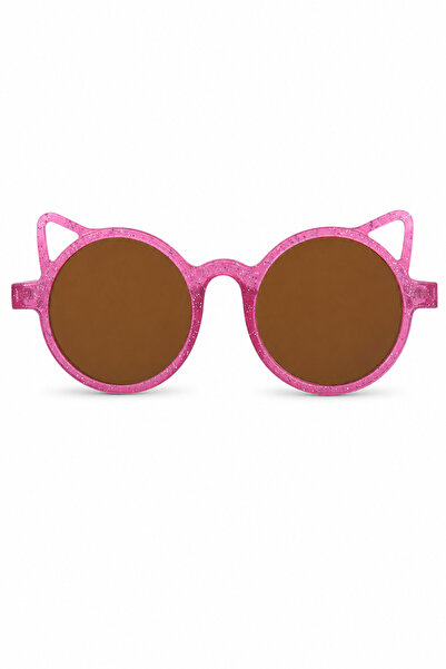 Jack Ferrero Children's Cat Ear Pink Glitter Round Frame Sunglasses