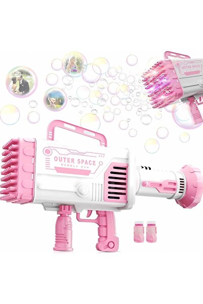 MACVI Pistol cu bule cu 64 de orificii și LED-uri colorate — Distracție nelim...