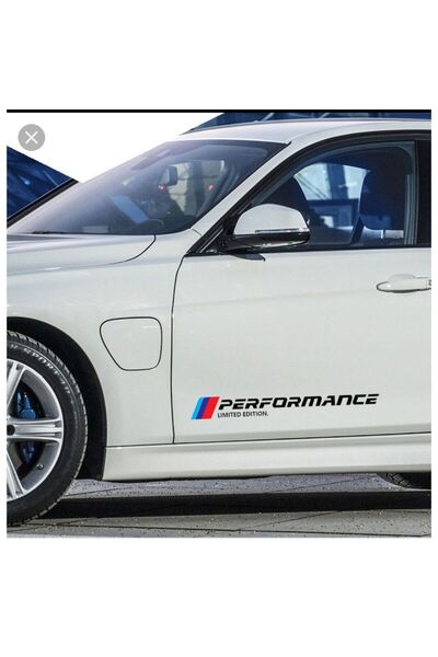 Amo-Stickers Αυτοκόλλητο BMW PERFORMANCE Σετ Άνω-Κάτω 55εκ. Λευκό