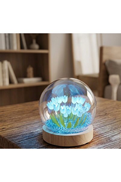 Pegboard romantik laleler ışıklı cam küre gece lambası