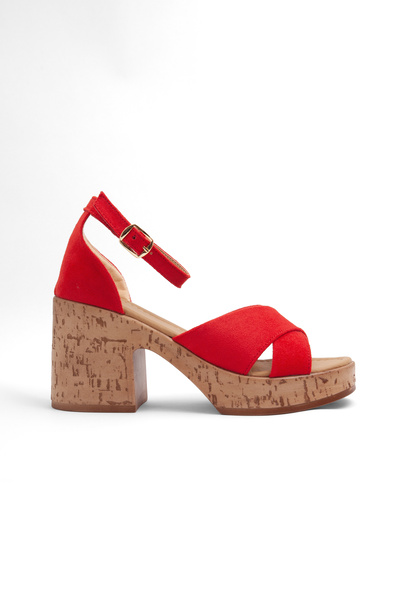 Mamito Ayakkabı Frm 707 Cross-Strapped Wedge Heeled Sandals