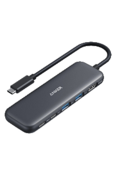 Anker Hub Ultra-Slim 332 USB-C 5-in-1, 4K HDMI, 85W PD, Negru