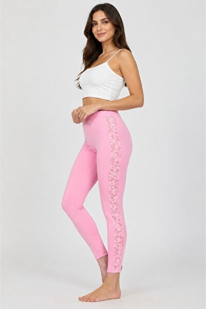 Altınay 3 Pieces Women's Lycra Side Lace Long Tights 95% Cotton 5% Lycra