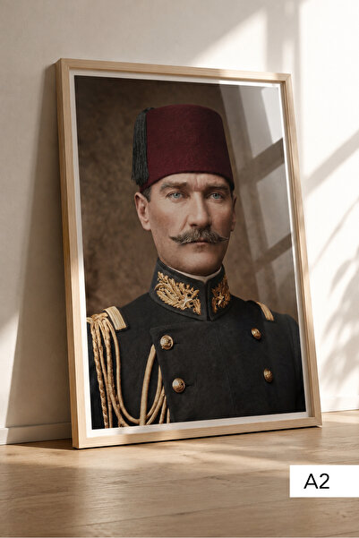 Kurmay Yüzbaşı Mustafa Kemal Atatürk A2 Ebatında Renkli Full HD Poster Çerçevesiz