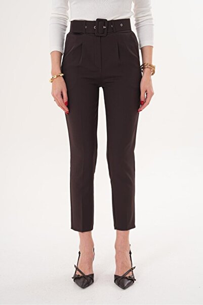 DazzUp Women's Belted Fabric Trousers