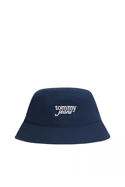 Tommy Hilfiger Kadın Tommy Jeans Markalı Pamuklu Kova Kesim Lacivert Şapka