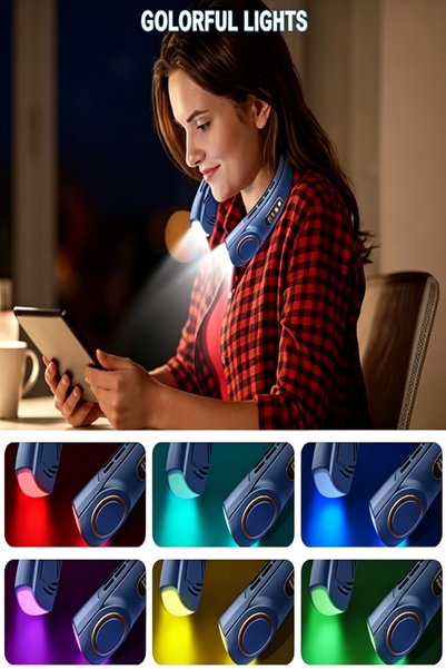 WINEENEE Neck Air Conditioner, Portable Neck Fan with borneol Cooling Airflow Bladeless USB Neck Fan