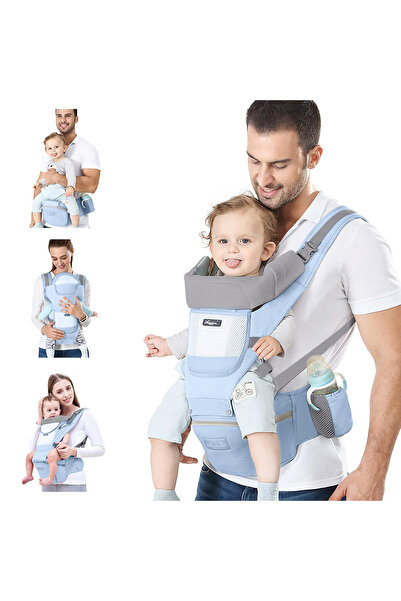 HI-FINE حمالة أطفال متعددة الوظائف مريحة للظهر والصدر من 0-36 شهرًا، 4 وضعيات...