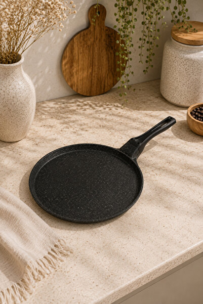 Enza Flatcast 26 cm Granite Cast Crepe Pan