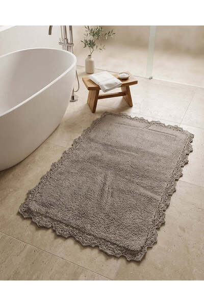 REDTAG Grey Crochet Tufted Bathmat 50x80cm