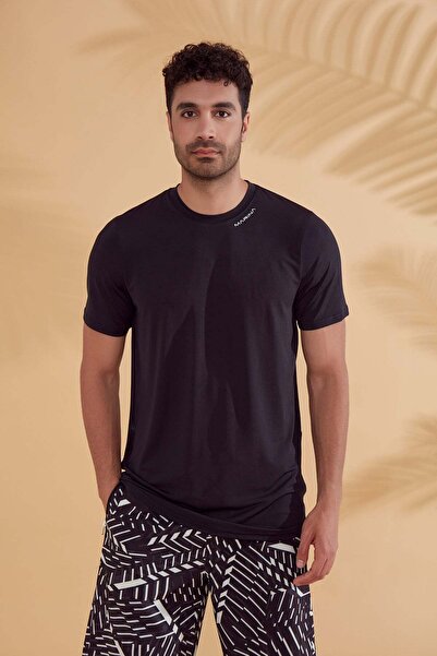 Marina Swimwear Lycra Men's Swimming T-Shirt - Black |   Marina T2341