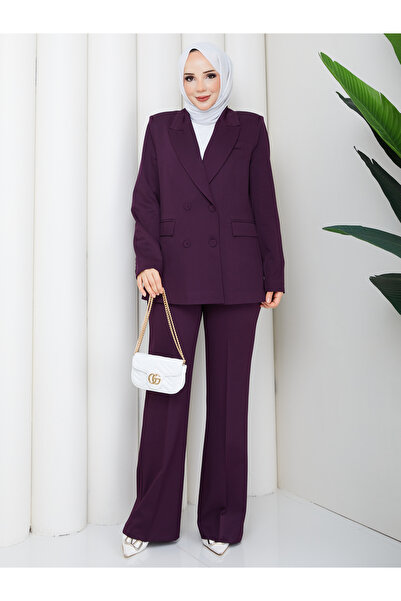 Moda İncir Tesettür Kalip Kruvaze Premium Jacket Pants Suit