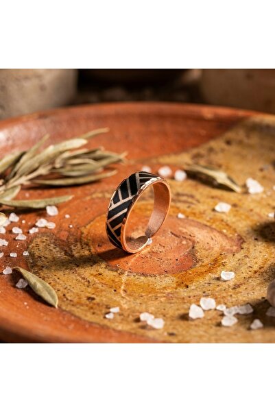 Erol Bakır New Series 441 Bijouterie Ring 100% Handmade Copper