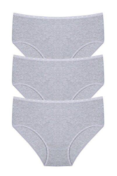 BLACK SWALLOW Women's Gray High Waist Bato Panties 3-Piece Set