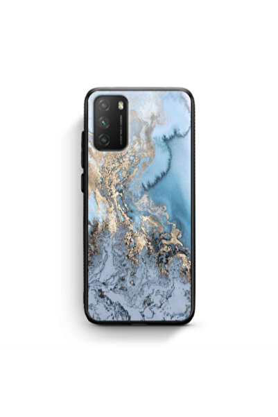 Other Xiaomi Poco M3 Marble Gold Design Black Glossy Θήκη