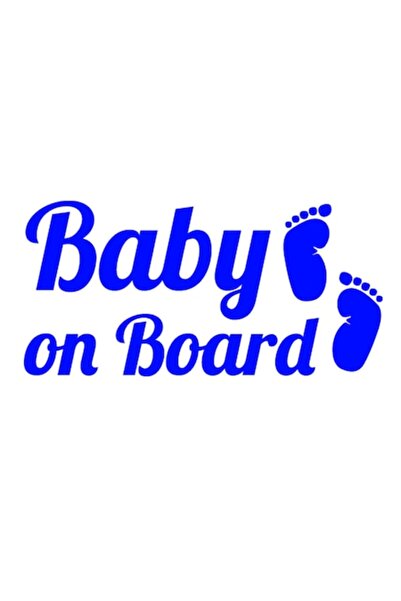 OEM Autocolant decorativ auto  "BEBE LA BORD ", M10, 10cm, Albastru