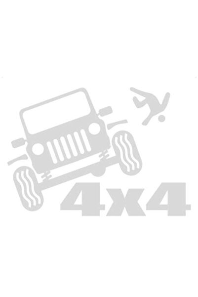Universal Autocolant decorativ auto  "4x4 jeep off road ", 15cm, Alb